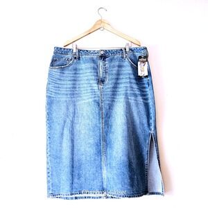 Edited by Remi Bader Denim Side Slit Midi Skirt 20W NWT Denim Casual Prep